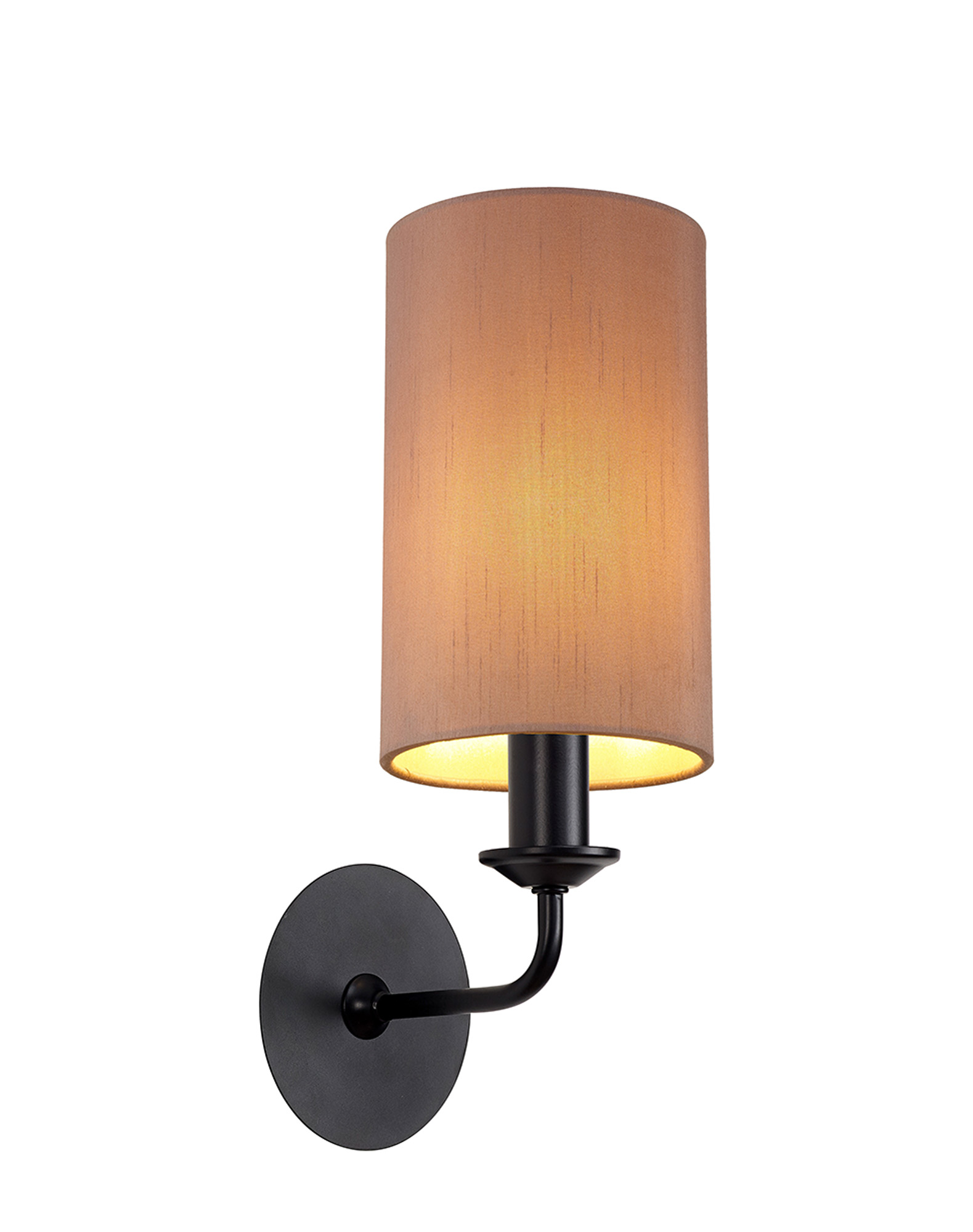 DK1024  Banyan Wall Lamp 1 Light Matt Black, Taupe/Halo Gold